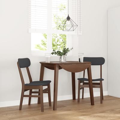 Eetkamerstoelen met kussens 2 st massief hout rubber bruin