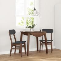 Eetkamerstoelen met kussens 2 st massief hout rubber bruin