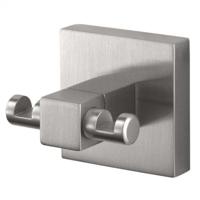 Handdoekhaak Haceka Mezzo TEC | Wandmontage | Dubbel haaks | RVS | Vierkant | Rvs look