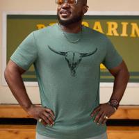 Bon&Bon Men's Plus Size Bull Skull Graphic T-Shirt - Green Street Style Green1 / 5XL