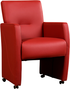 Rode leren moderne eetkamerfauteuil Pleasure - Toledo Leer Red (rood leer)