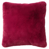 Dutch Decor - ZAYA - Sierkussen 45x45 cm - bontlook - effen kleur - Red Plum - roze - thumbnail