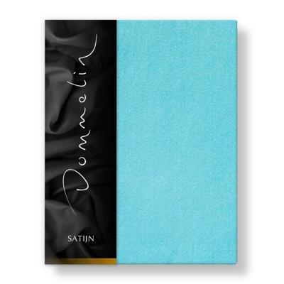 Dommerlin hoeslaken katoen satijn Aquamarijn 180x200x40 cm