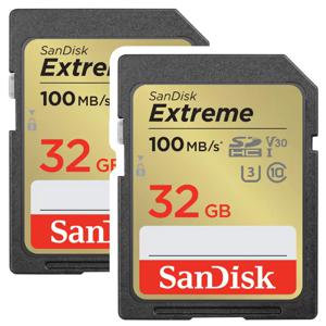 SanDisk Extreme 32GB SDHC UHS-I V30 2-pack