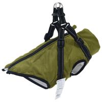 Hondenjas met harnas waterdicht reflecterend legergroen 2XL Hondenjas met harnas waterdicht reflecterend legergroen 2XL