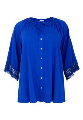 Yoek A-lijn blouse | Indigo | Maat 58/60