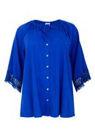 Yoek A-lijn blouse | Indigo | Maat 54/56