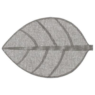 Secret de Gourmet Placemat Leaf - grijs - ovaal - 50 x 33 cm - Decoratief