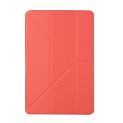 Honingraat TPU bodem geval horizontale vervorming Flip lederen case voor iPad mini 2019 met houder (rood)