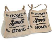 Deurstopper Lofty - 2x - 1 kilo - jute/beige - polyester en zand - 17 x 15 cm - Home Sweet Home - thumbnail