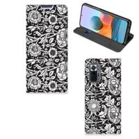 Xiaomi Redmi Note 10 Pro Smart Cover Black Flowers