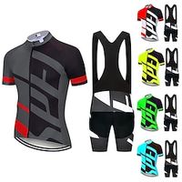 Voor heren Wielrenshirt met strakke shorts Korte mouw Bergracen Wegwielrennen Wit Geel Rood Fietsen Sportoutfits 3D-pad Ademend Sneldrogend Achterzak Polyester Spandex Sport Letter en nummer Kleding Lightinthebox - thumbnail