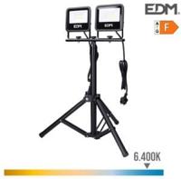 EDM LED Bouwlampen 2x30W op tripod statief 6400K IP65 zwart - 5017631