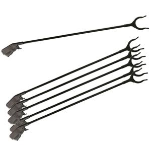 Afvalgrijper/vuilnisgrijper - 6x - zwart - lange steel - 83 cm - zonder te bukken - oppaktang