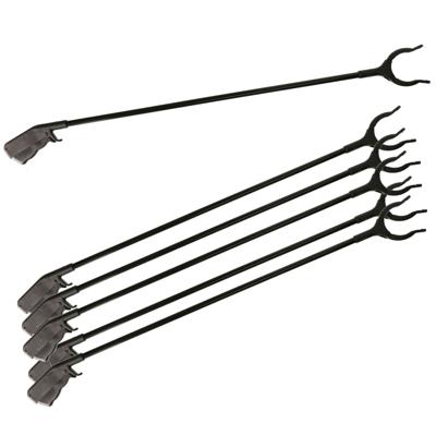 Afvalgrijper/vuilnisgrijper - 6x - zwart - lange steel - 83 cm - zonder te bukken - oppaktang