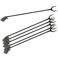 Afvalgrijper/vuilnisgrijper - 6x - zwart - lange steel - 83 cm - zonder te bukken - oppaktang