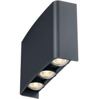 LED Wandlamp - Brinton Victo - Up & Down - 6W 480lm - Aanpasbare Lichtkleur 3000K-4000K-6500K - Voor Buiten en Binnen - Waterdicht IP65 - Rechthoek - Zwart