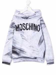 Moschino Kids hoodie à logo imprimé - Blanc