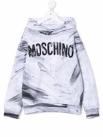 Moschino Kids hoodie à logo imprimé - Blanc