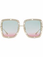 Gucci Eyewear lunettes de soleil à monture en chaîne - Bleu
