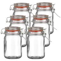 Voorraadpot/bewaarpot - 10x - 250 ml - glas - met beugelsluiting - D7 x H12 cm