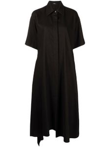 Goen.J robe-chemise à ourlet asymétrique - Noir