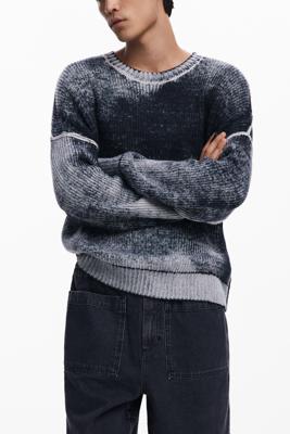 Versleten gebreide trui - BLACK - M