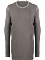 Boris Bidjan Saberi fine-ribbed long-sleeved T-shirt - Gris