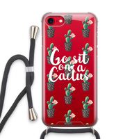 Cactus quote: iPhone SE 2020 Transparant Hoesje met koord