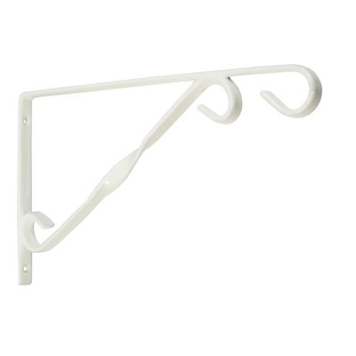 Muurhaken - wit - 18.5 x 30 cm - geplastificeerd verzinkt staal - hanging basket haak