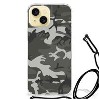 Apple iPhone 15 Doorzichtige Silicone Hoesje Army Light - thumbnail