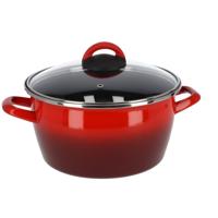 Magefesa kookpan met glazen deksel - rood - rvs - D24 cm - 10 liter - alle bronnen geschikt