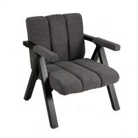 Geïsoleerde Loungestoel met Armleuningen & Metalen Frame Moderne Fauteuil Relaxstoel Grijs