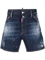 DSQUARED2 short en jean à effet usé - Bleu