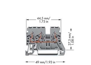 WAGO 870-681 Doorgangsklem 5 mm Spanveer Toewijzing: L Grijs 100 stuk(s)