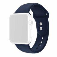 Siliconen sportbandje - Donkerblauw - Dubbele druksluiting - Geschikt voor Apple Watch 44mm / 45mm / 46mm / 49mm Siliconen sportbandje - Donkerblauw - Dubbele druksluiting - Geschikt voor Apple Watch 44mm / 45mm / 46mm / 49mm