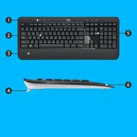 Logitech Advanced MK540 toetsenbord Inclusief muis USB QWERTY Nederlands Zwart, Wit - thumbnail