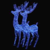 vidaXL Kerstdecoratie rendier XXL 2 st 250 LED's blauw 180 cm acryl - thumbnail