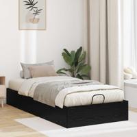 Ottoman Bedframe Zwart Eiken 193 x 120 x 25 cm Spaanplaat