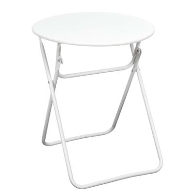 Bijzettafeltje Catane - metaal - wit - 47 x 42 cm - voor tuin - buiten - opvouwbaar