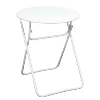 Bijzettafeltje Catane - metaal - wit - 47 x 42 cm - voor tuin - buiten - opvouwbaar Bijzettafeltje Catane - metaal - wit - 47 x 42 cm - voor tuin - buiten - opvouwbaar