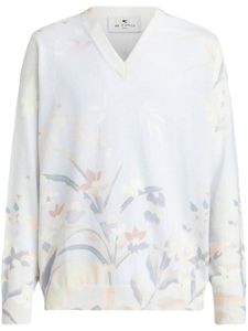 ETRO pull en coton à fleurs - Blanc