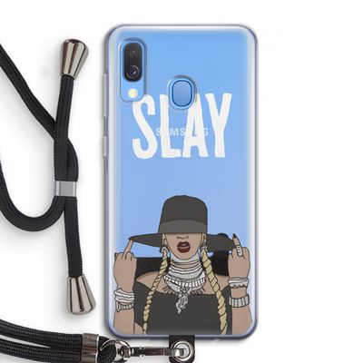 Slay All Day: Samsung Galaxy A40 Transparant Hoesje met koord