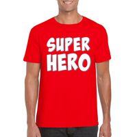 Super hero tekst t-shirt rood heren