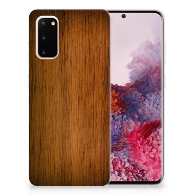 Samsung Galaxy S20 | Bumper Hoesje | Donker Hout