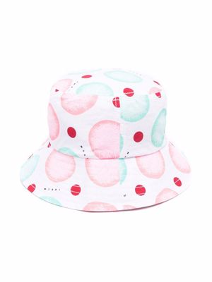 Marni Kids bob à logo imprimé - Blanc