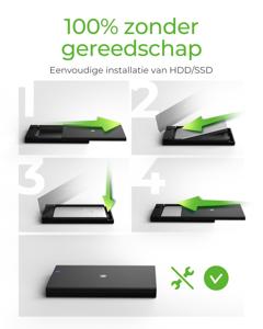 ICY BOX IB-200T-C3 SDD-behuizing Zwart 2.5"