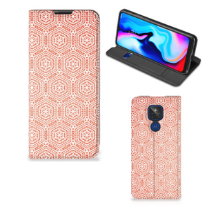 Motorola Moto G9 Play Hoesje met Magneet Pattern Orange