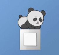 Muursticker stopcontact Slapende panda anime - thumbnail