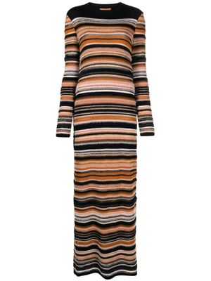 Missoni robe longue en maille à rayures - Orange